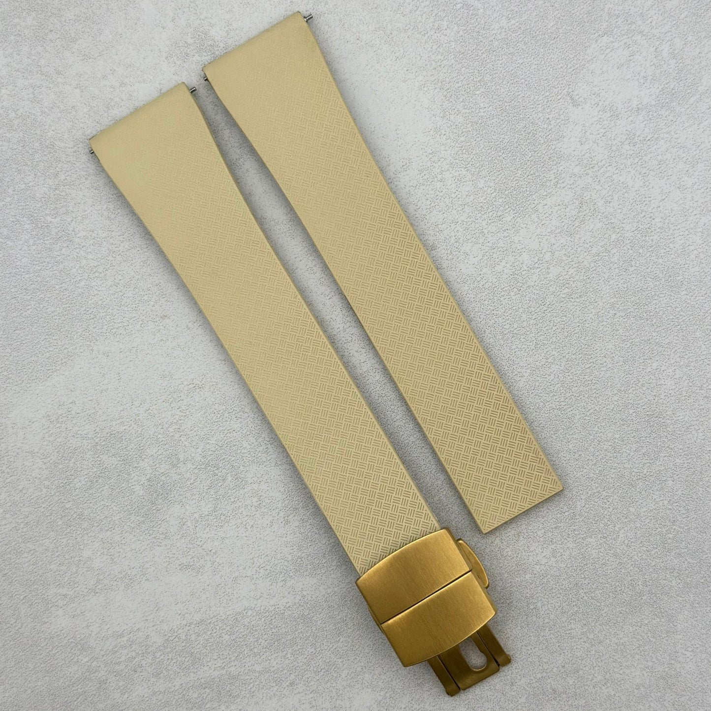 The Lisbon: Khaki Tan FKM Rubber CTS Watch Strap