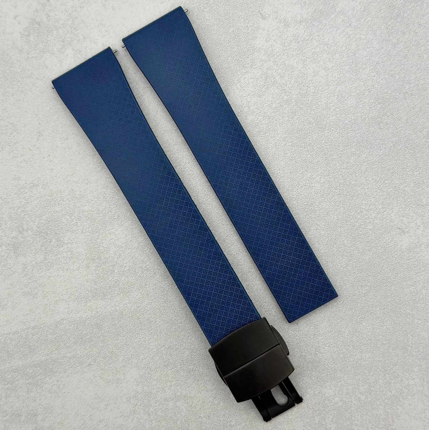 The Lisbon: Navy Blue FKM Rubber CTS Watch Strap