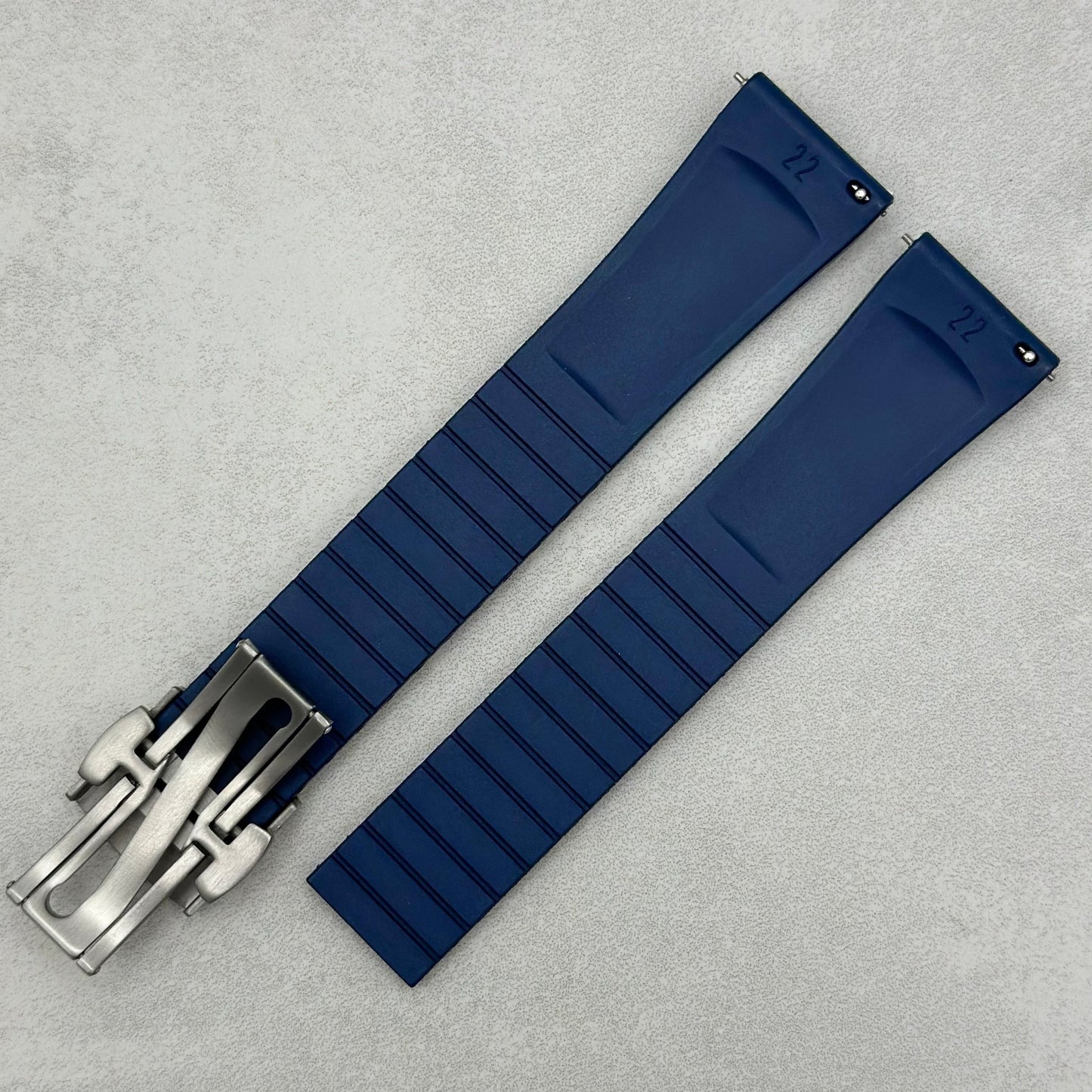 The Lisbon: Navy Blue FKM Rubber CTS Watch Strap