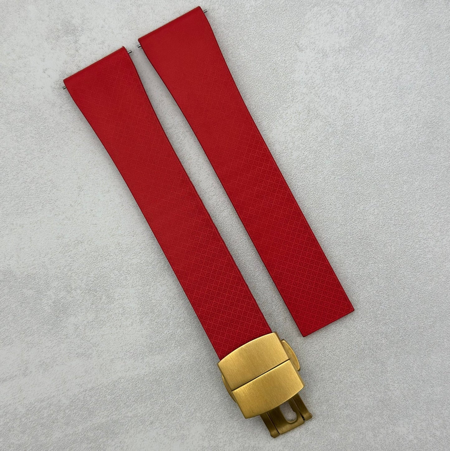 The Lisbon: Crimson Red FKM Rubber CTS Watch Strap