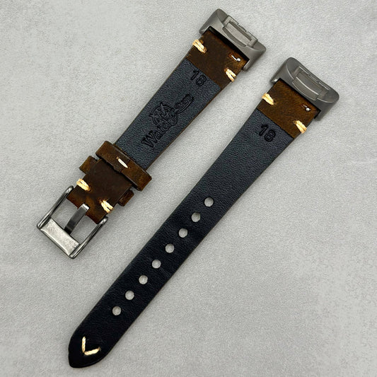 The Madrid: Chocolate Brown Full Grain Leather Fitbit Charge Watch Strap