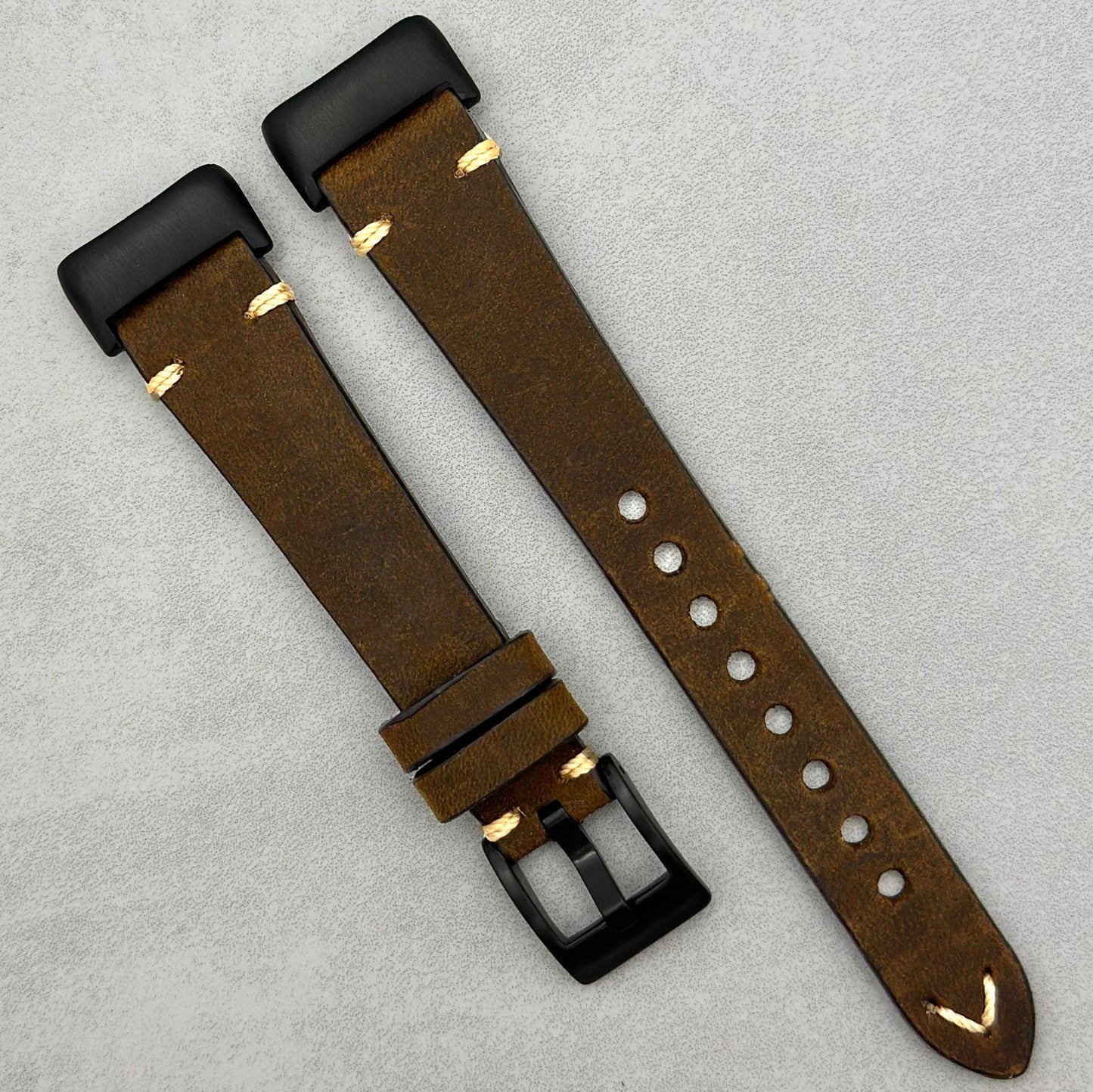 The Madrid: Chocolate Brown Full Grain Leather Fitbit Charge Watch Strap