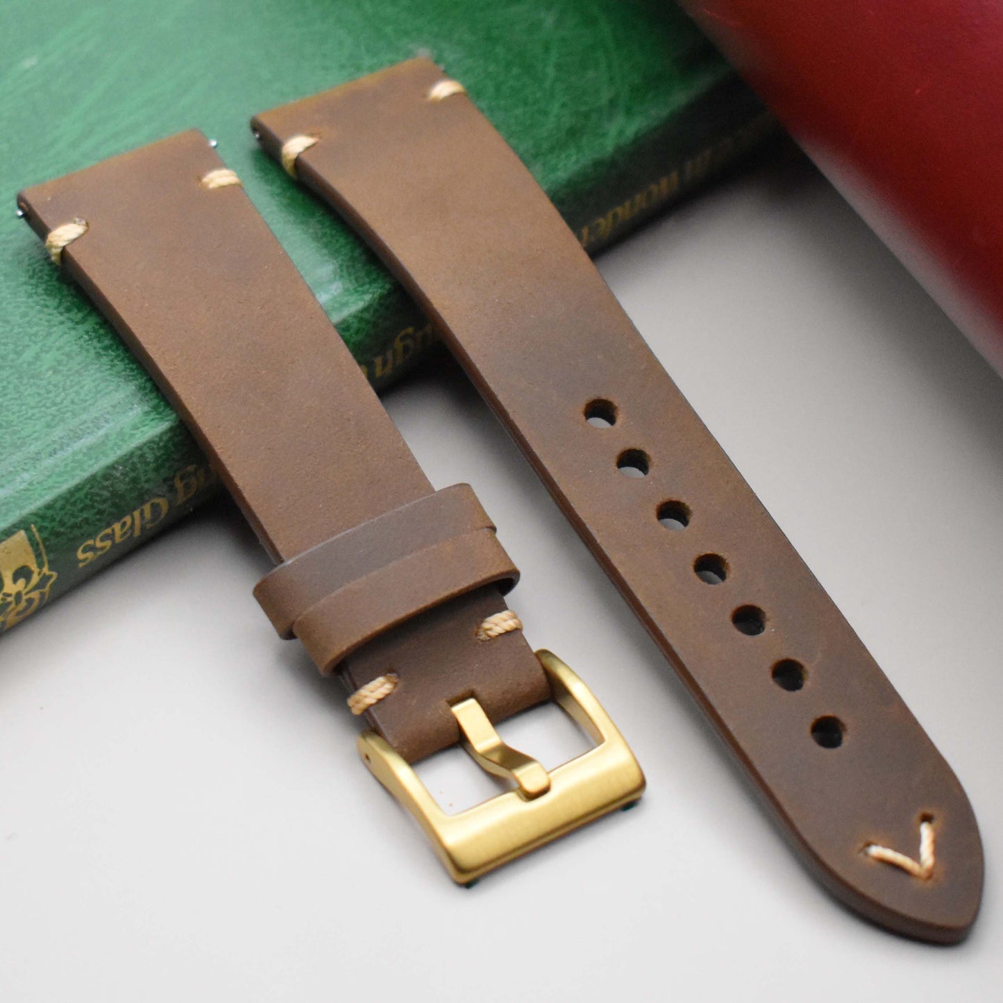The Madrid: Chocolate Brown Vintage Full Grain Leather Watch Strap