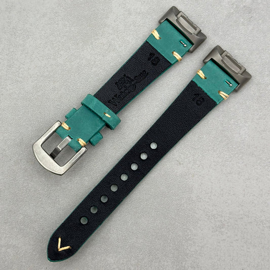 The Madrid: Caribbean Blue Full Grain Leather Fitbit Charge Watch Strap