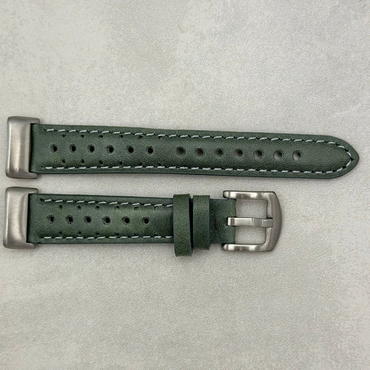 The Monte Carlo: Graphite Grey Perforated Leather Fitbit Charge Watch Strap