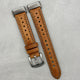 The Monte Carlo: Vintage Tan Perforated Leather Fitbit Charge Watch Strap