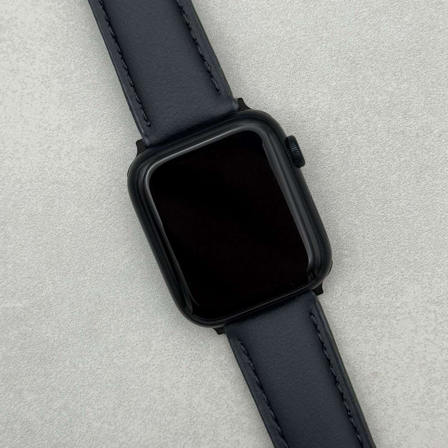 The New York: Black Vegan Leather Apple Watch Strap