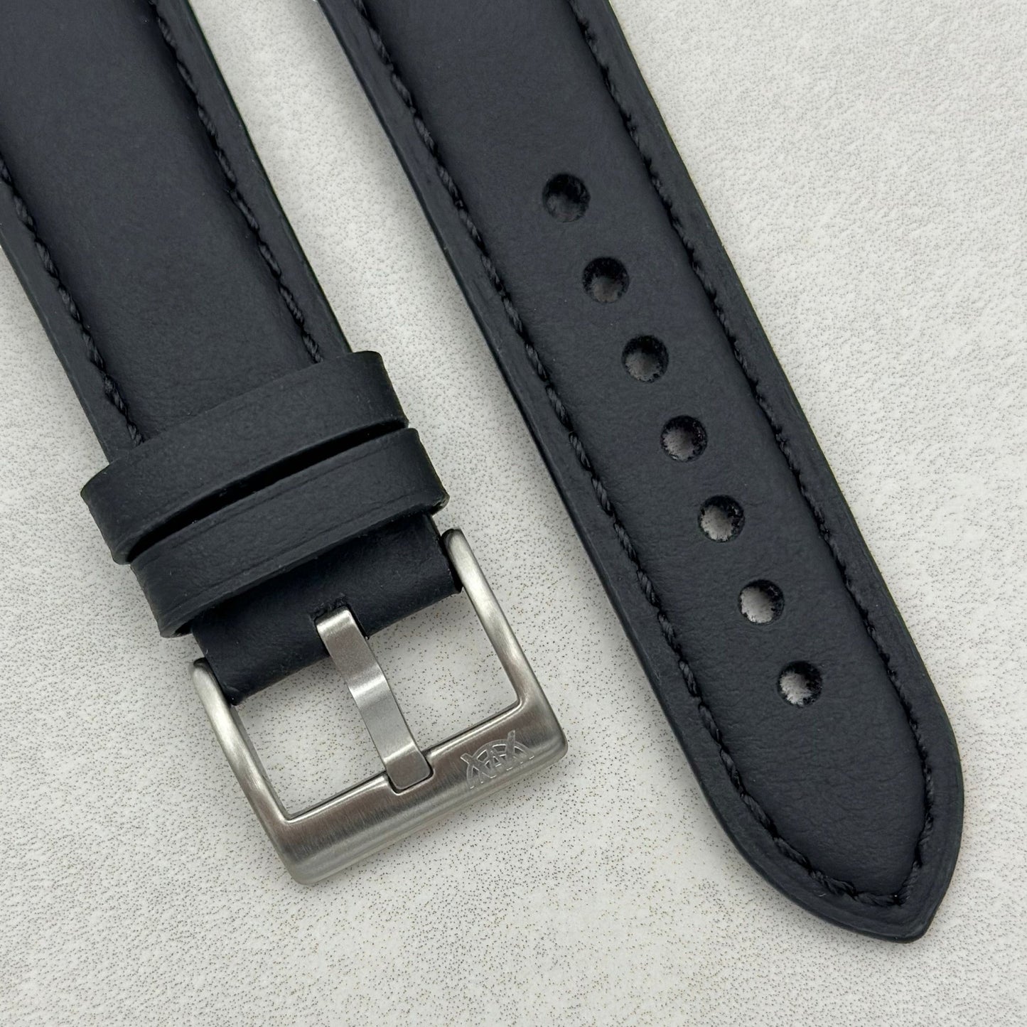 The New York: Black Vegan Leather Apple Watch Strap