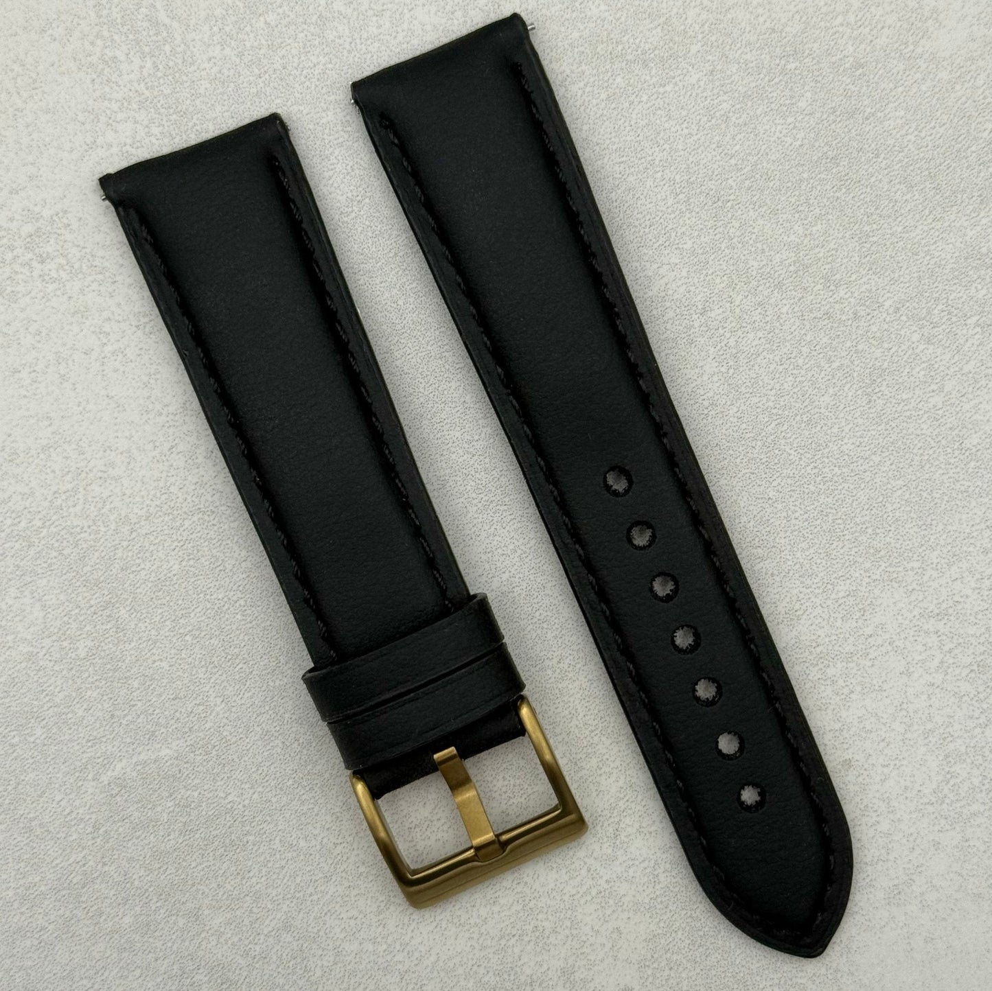 The New York: Black Vegan Leather Watch Strap