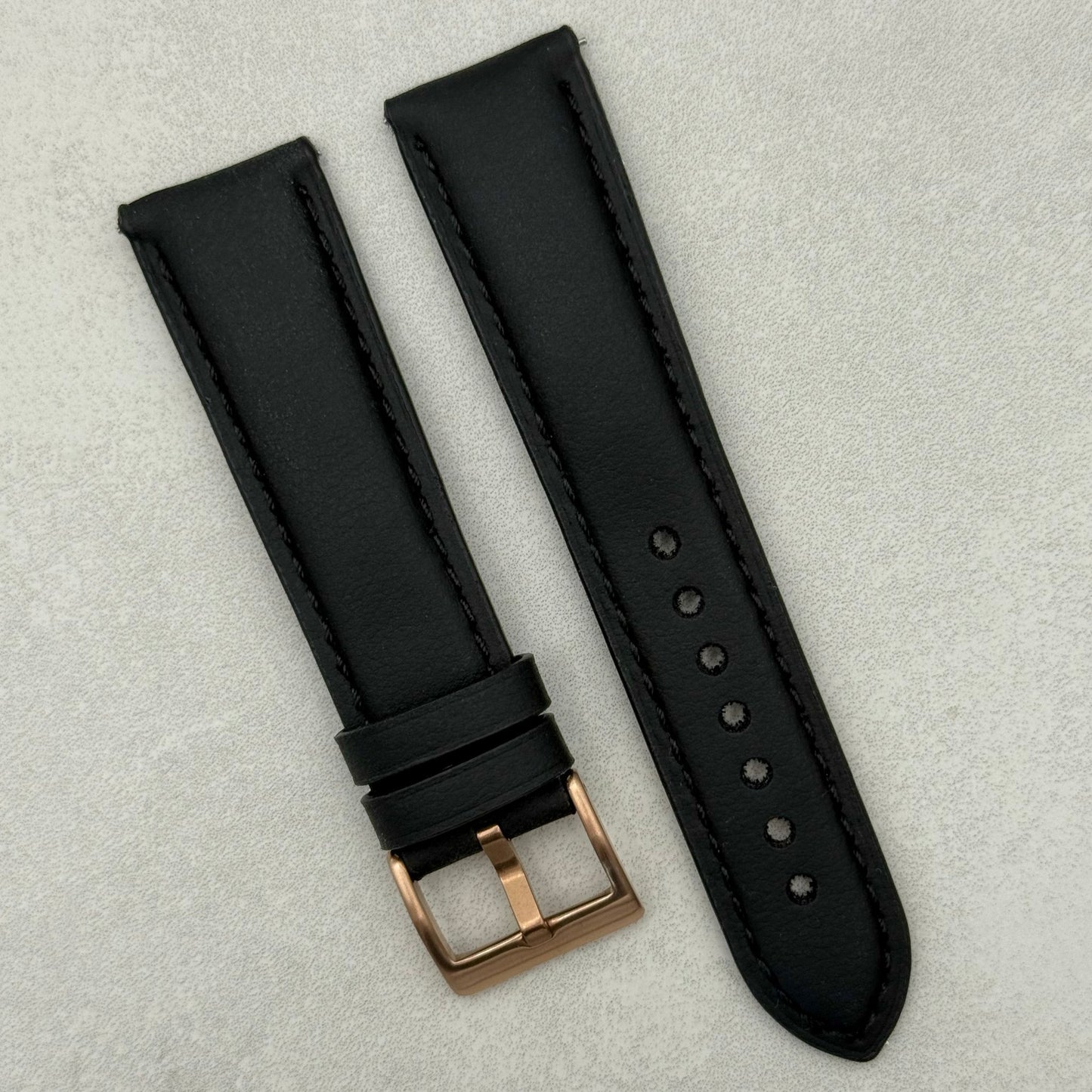 The New York: Black Vegan Leather Watch Strap