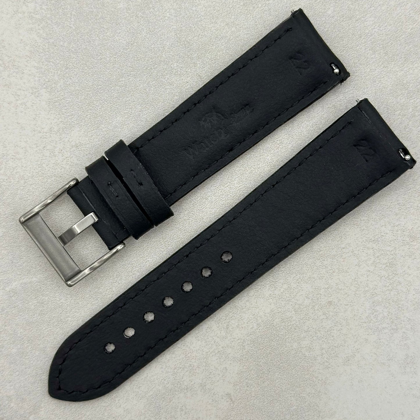 The New York: Black Vegan Leather Watch Strap