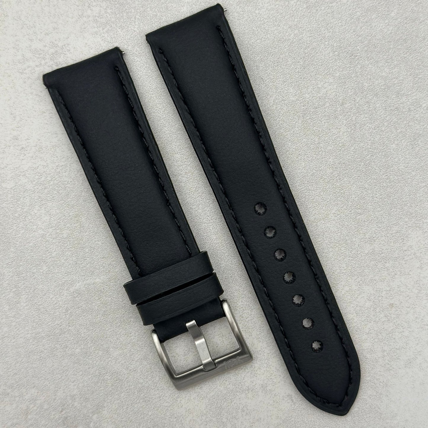 The New York: Black Vegan Leather Watch Strap
