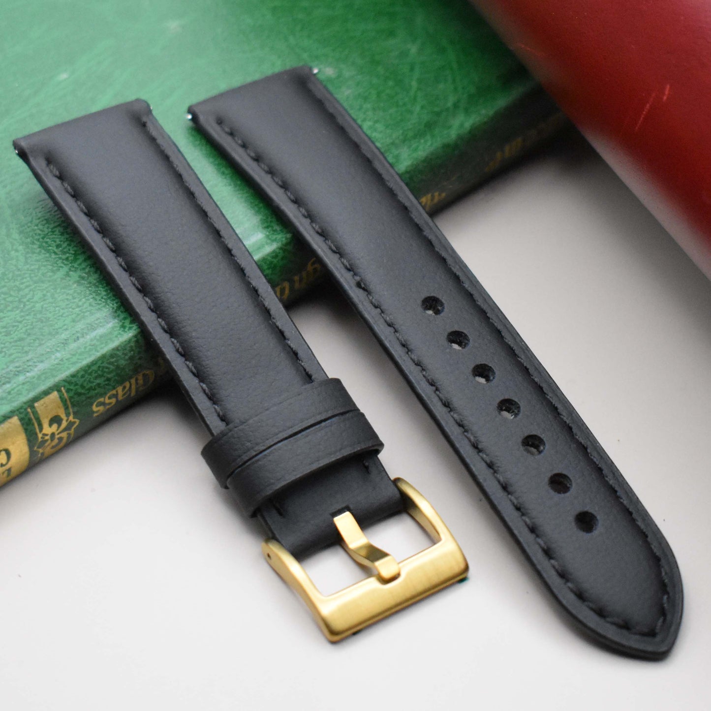 The New York: Black Vegan Leather Watch Strap