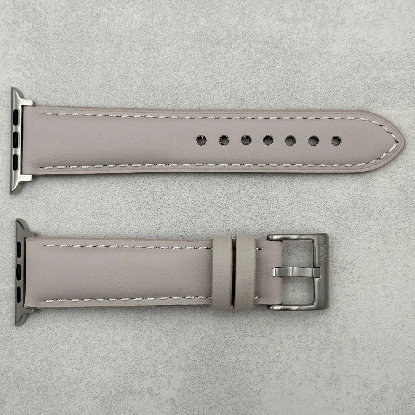 The New York: Dove Grey Vegan Leather Apple Watch Strap