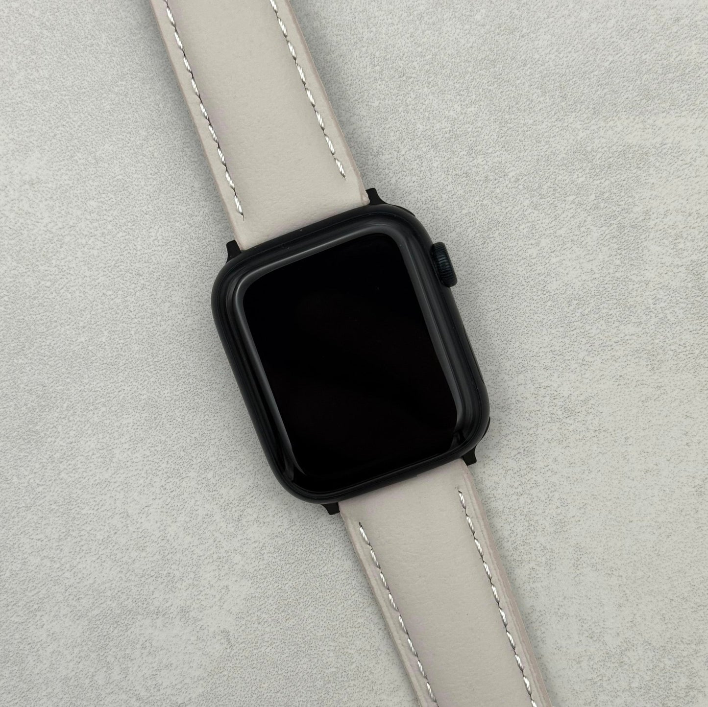 The New York: Dove Grey Vegan Leather Apple Watch Strap