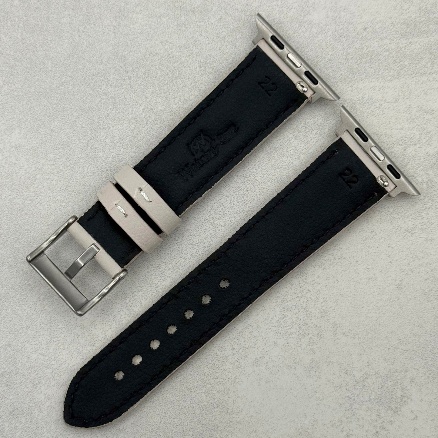 The New York: Dove Grey Vegan Leather Apple Watch Strap