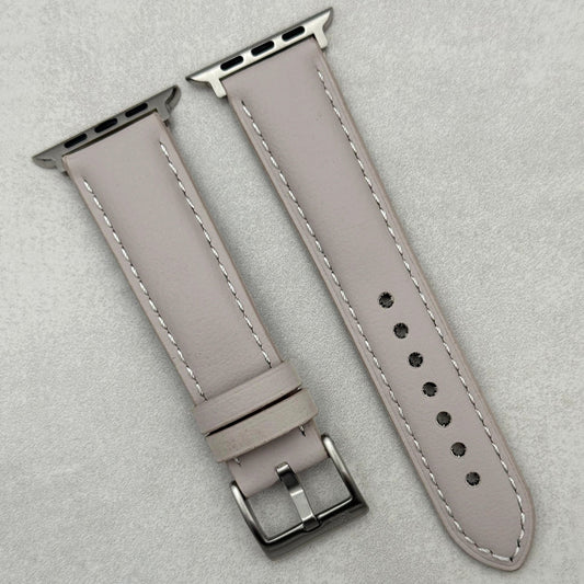 The New York: Dove Grey Vegan Leather Apple Watch Strap