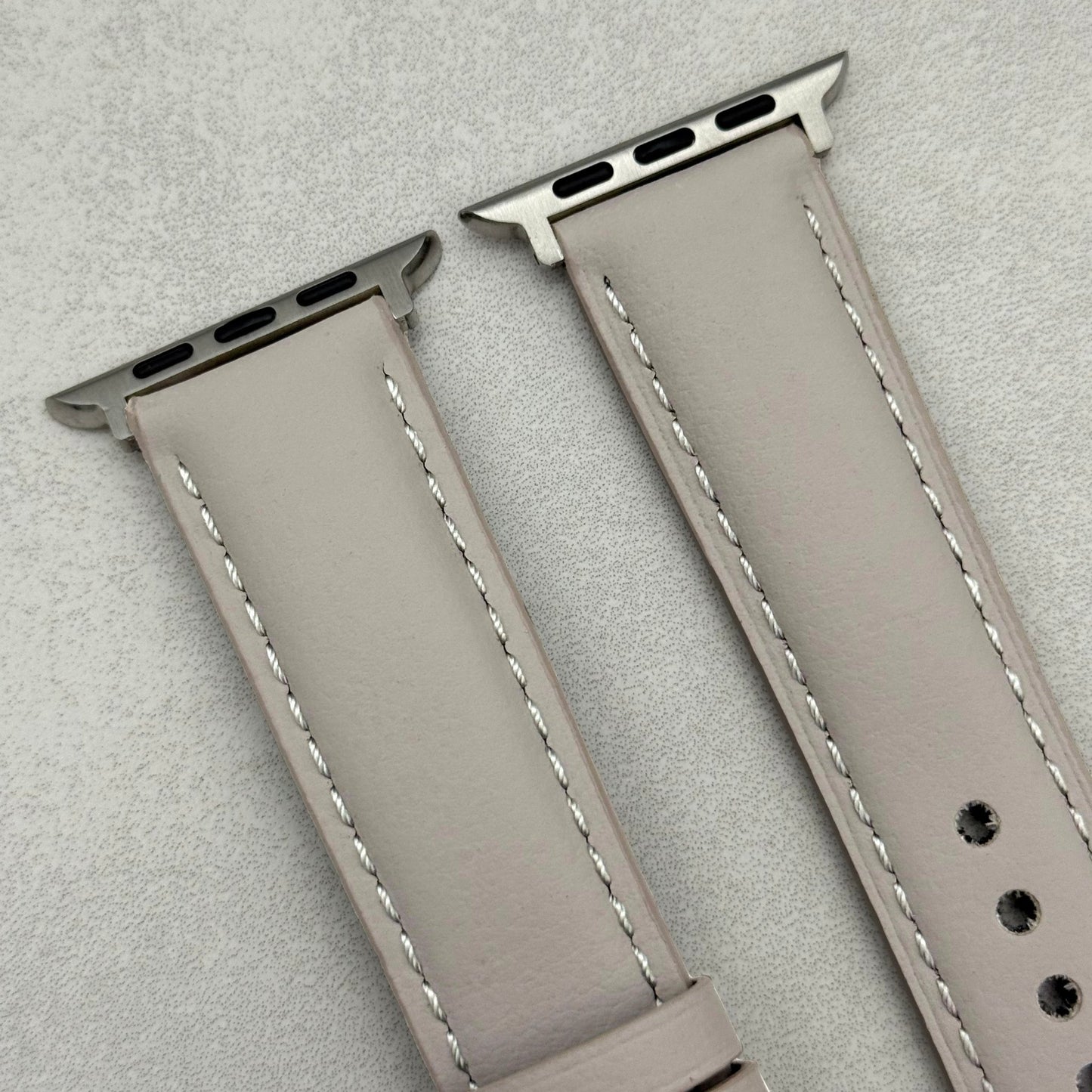 The New York: Dove Grey Vegan Leather Apple Watch Strap