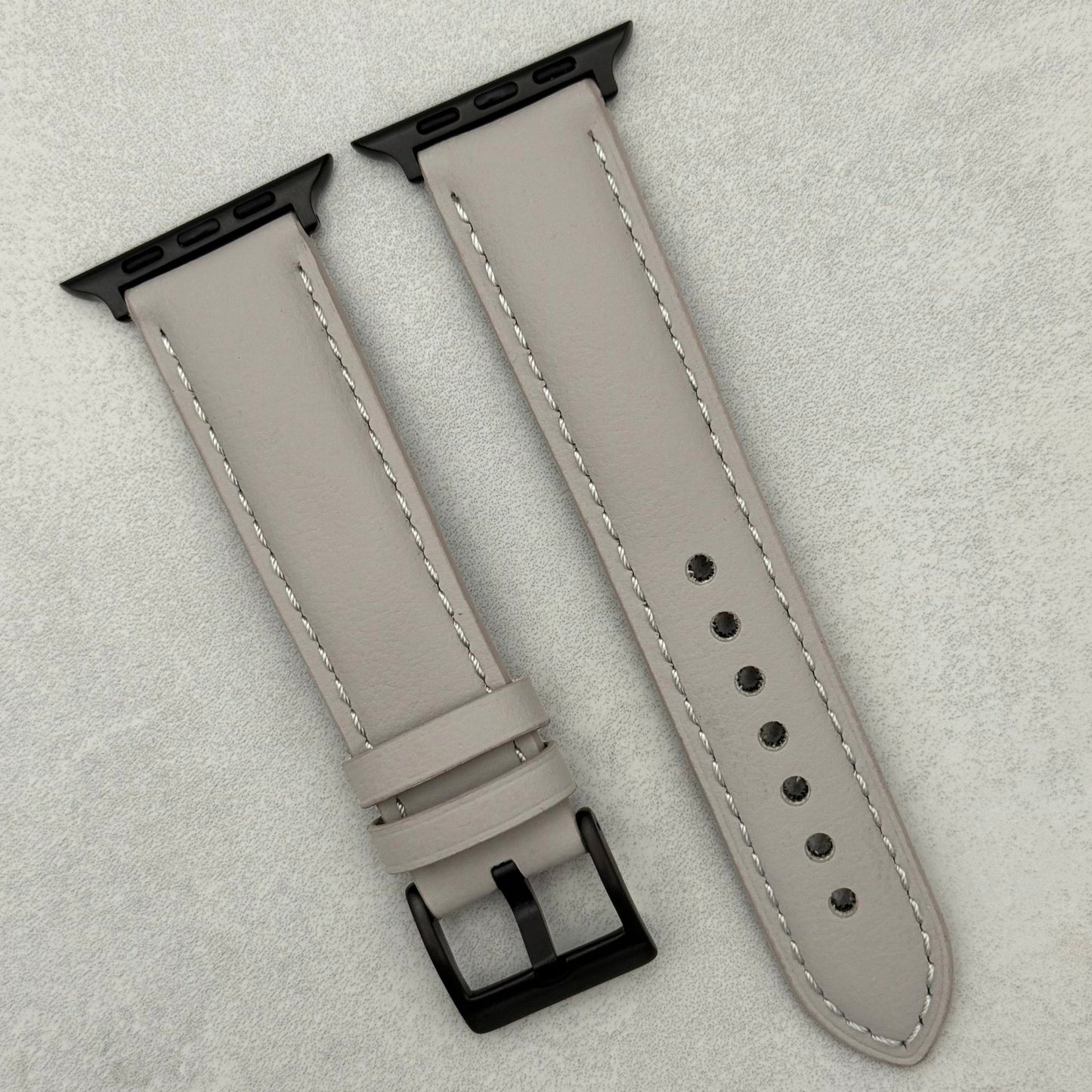 The New York: Dove Grey Vegan Leather Apple Watch Strap
