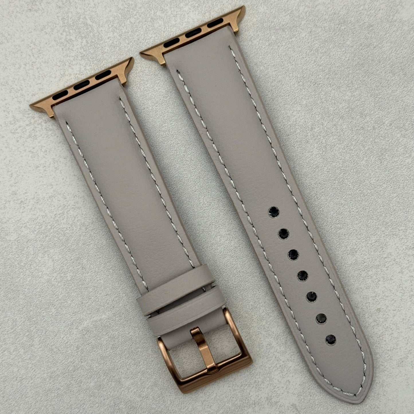 The New York: Dove Grey Vegan Leather Apple Watch Strap