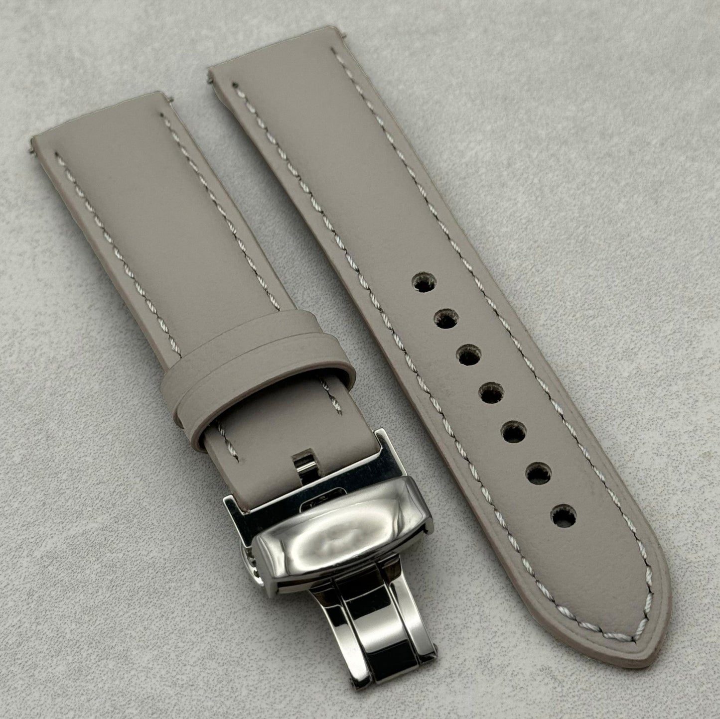 The New York: Dove Grey Vegan Leather Apple Watch Strap