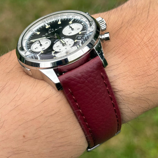 The New York: Cherry Red Vegan Leather Watch Strap