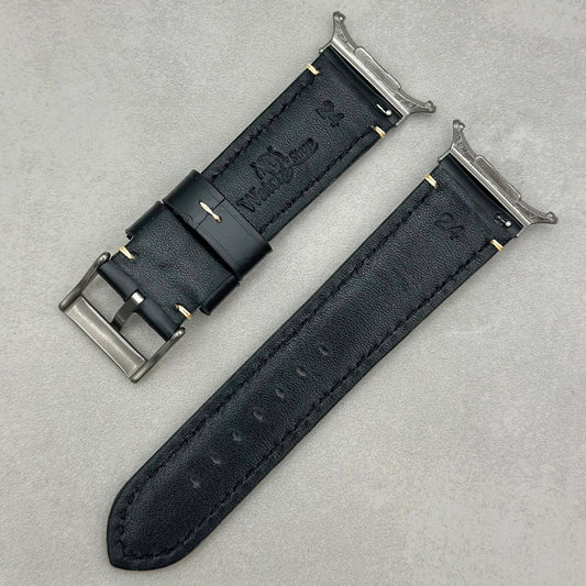 The Oslo: Jet Black Full Grain Leather Samsung Galaxy Watch Ultra Strap