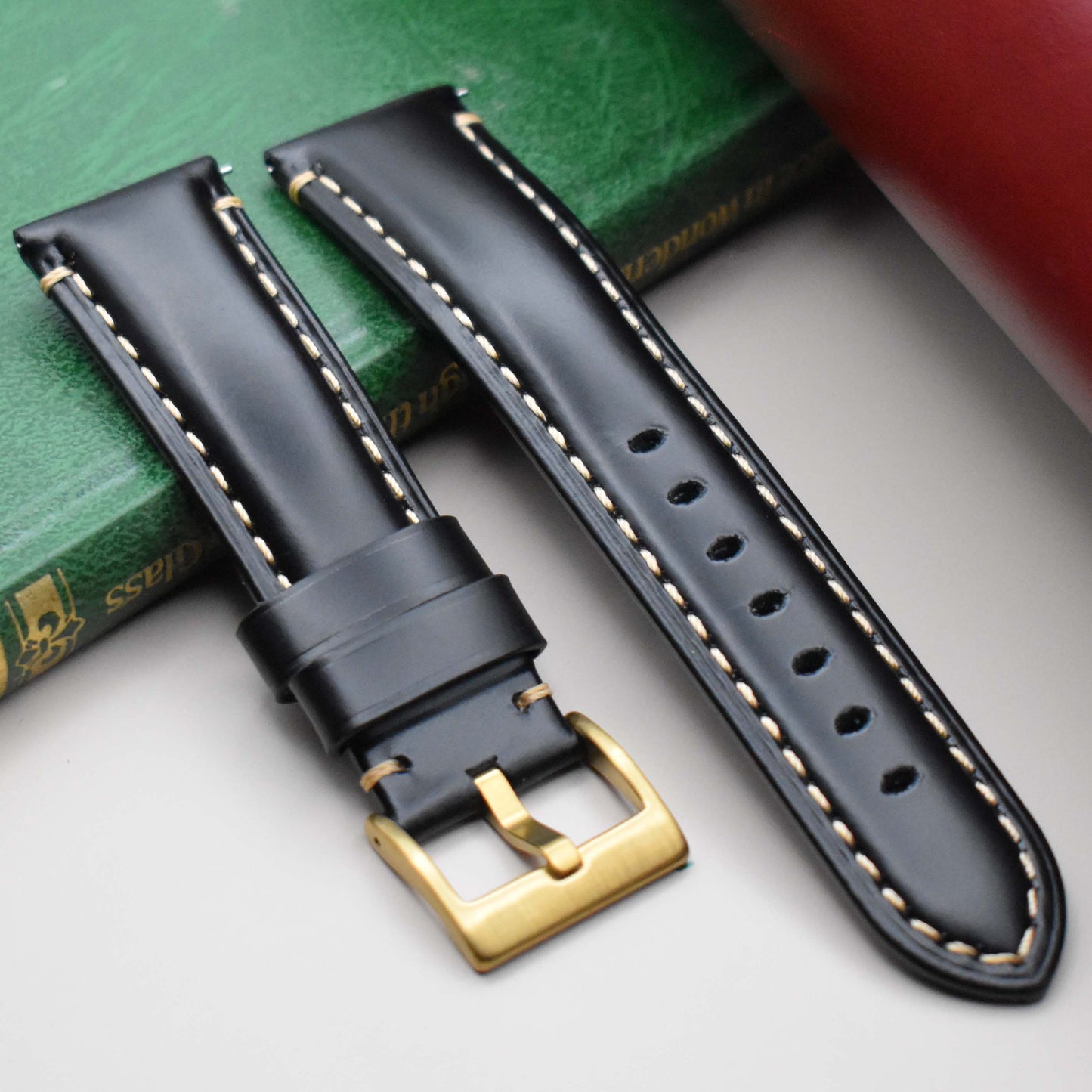 The Oslo: Jet Black Full Grain Leather Watch Strap