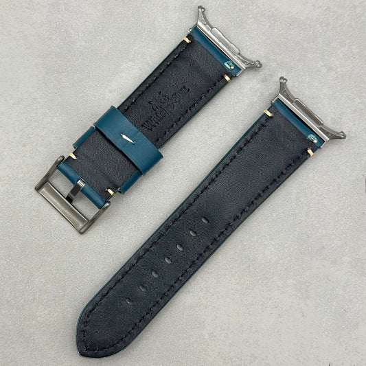 The Oslo: Petrol Blue Full Grain Leather Samsung Galaxy Watch Ultra Strap