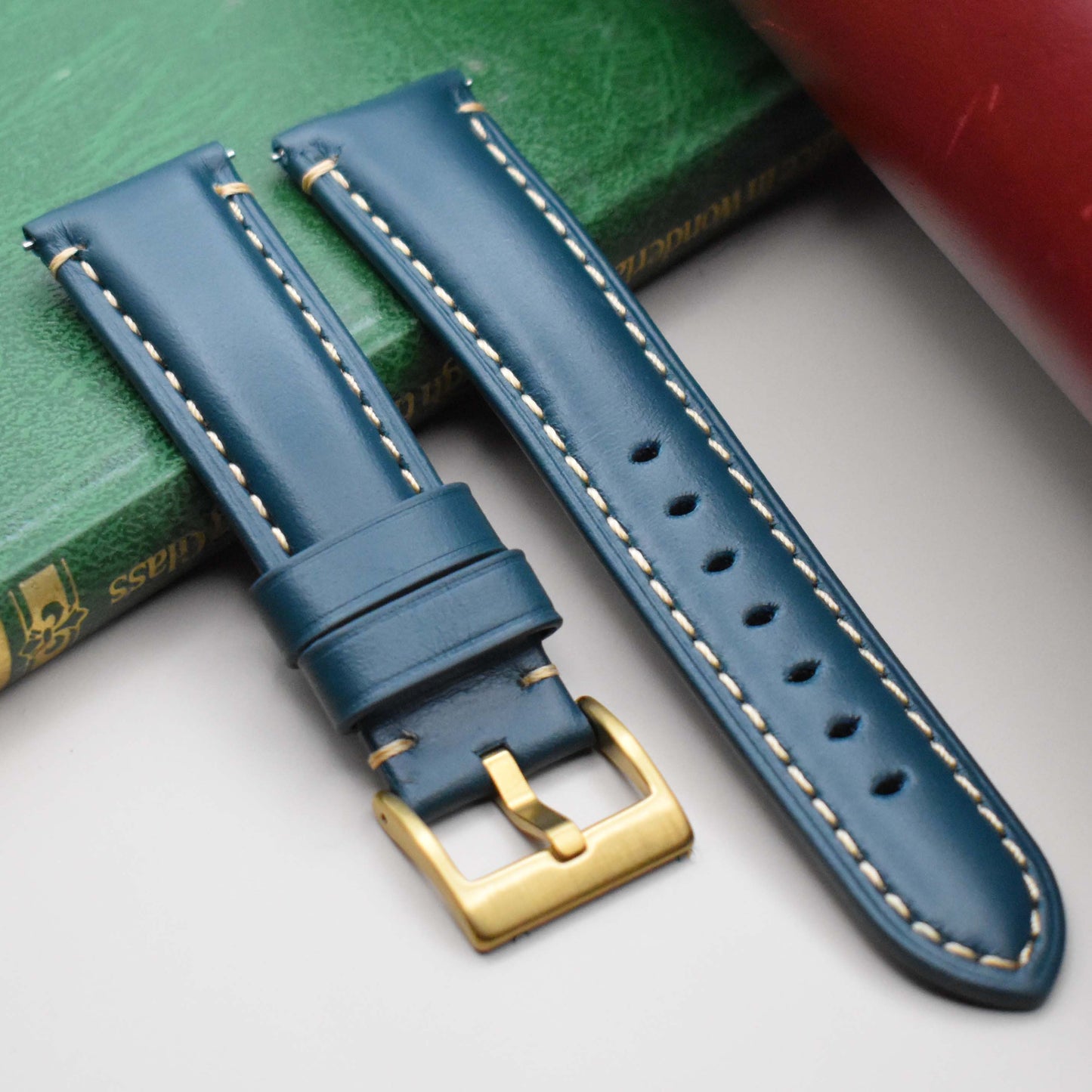 The Oslo: Petrol Blue Full Grain Leather Watch Strap