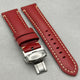 The Oslo: Blood Red Full Grain Leather Watch Strap