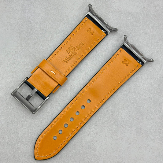 The Oxford: Jet Black Padded Calf Skin Samsung Galaxy Watch Ultra Strap