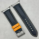 The Oxford: Jet Black Padded Calf Skin Samsung Galaxy Watch Ultra Strap