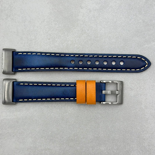 The Oxford: Navy Blue Padded Calf Skin Fitbit Charge Watch Strap