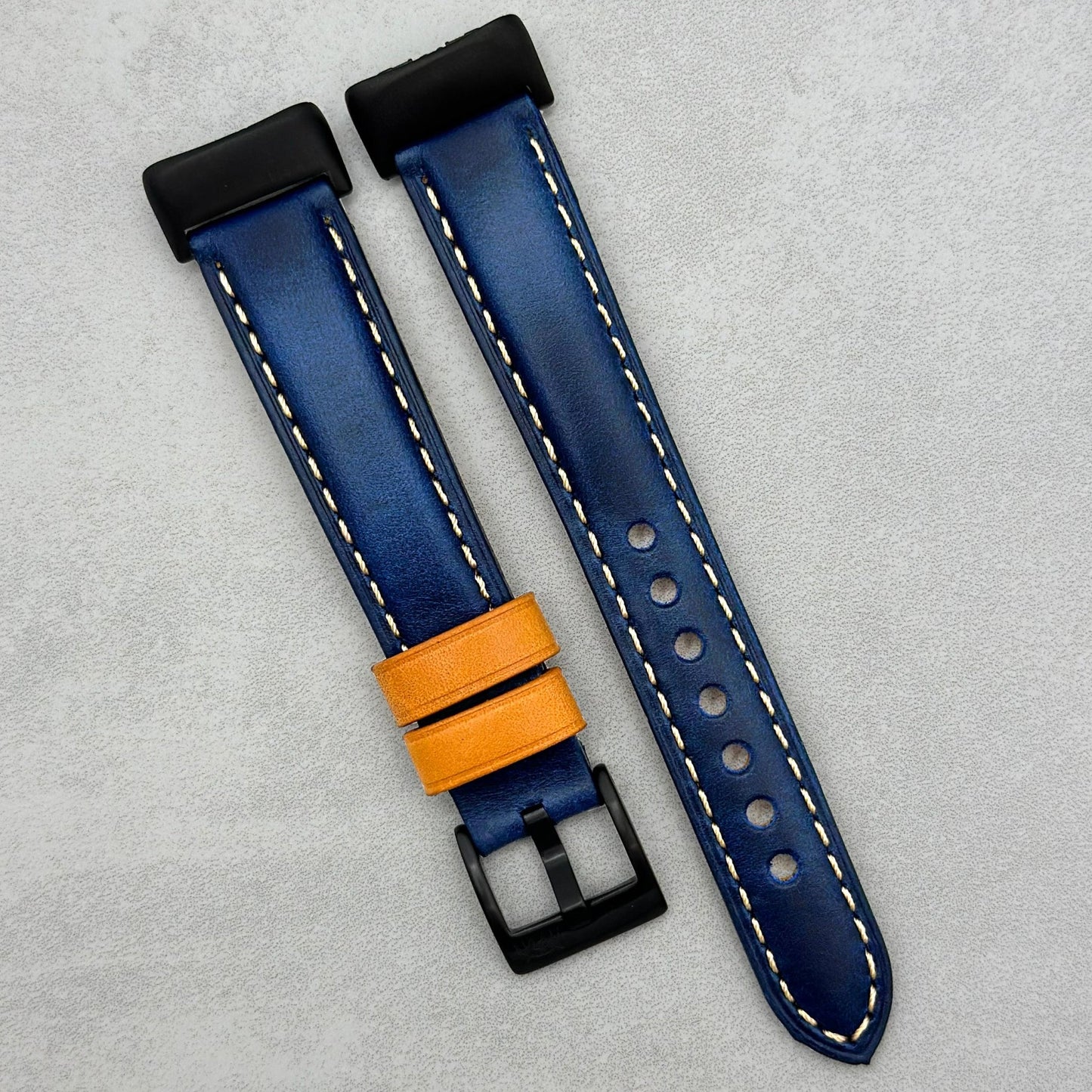 The Oxford: Navy Blue Padded Calf Skin Fitbit Charge Watch Strap