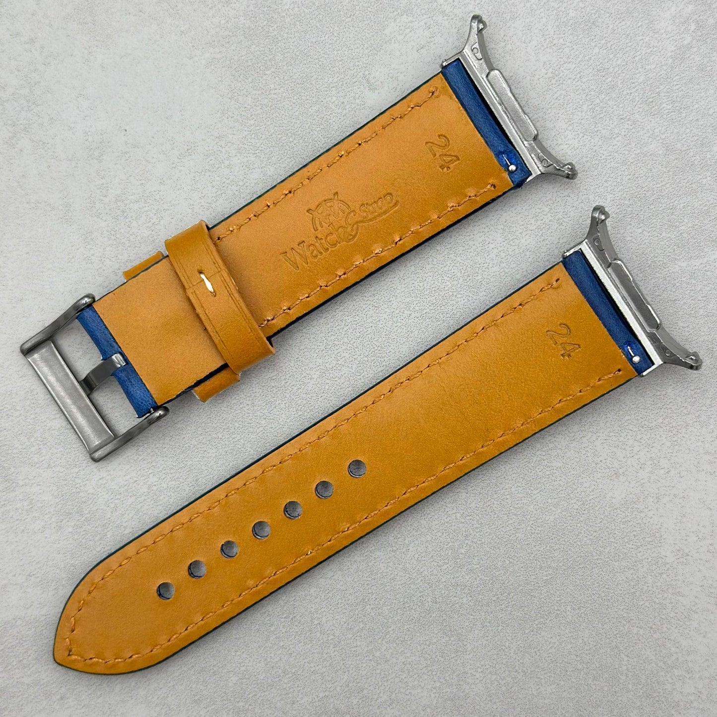 The Oxford: Navy Blue Padded Calf Skin Samsung Galaxy Watch Ultra Strap