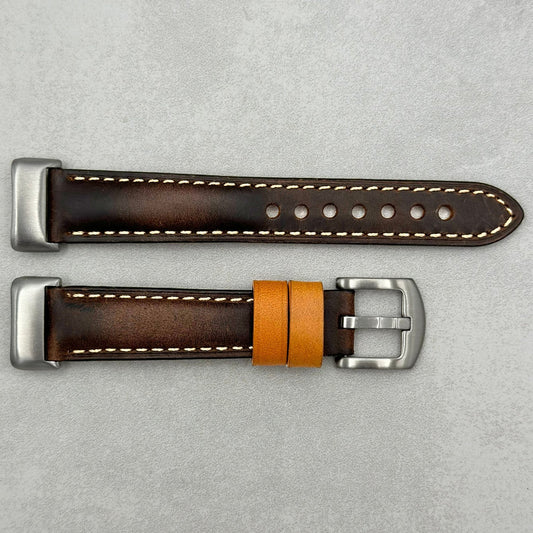 The Oxford: Chocolate Brown Padded Calf Skin Fitbit Charge Watch Strap