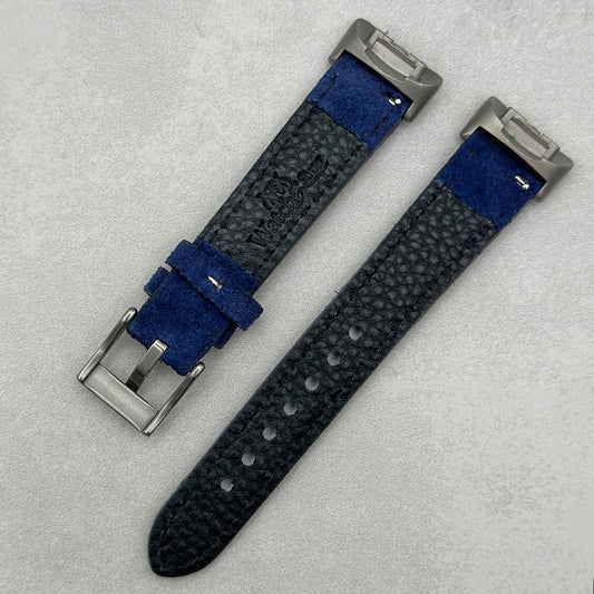 The Paris: Navy Blue Padded Suede Fitbit Charge Watch Strap