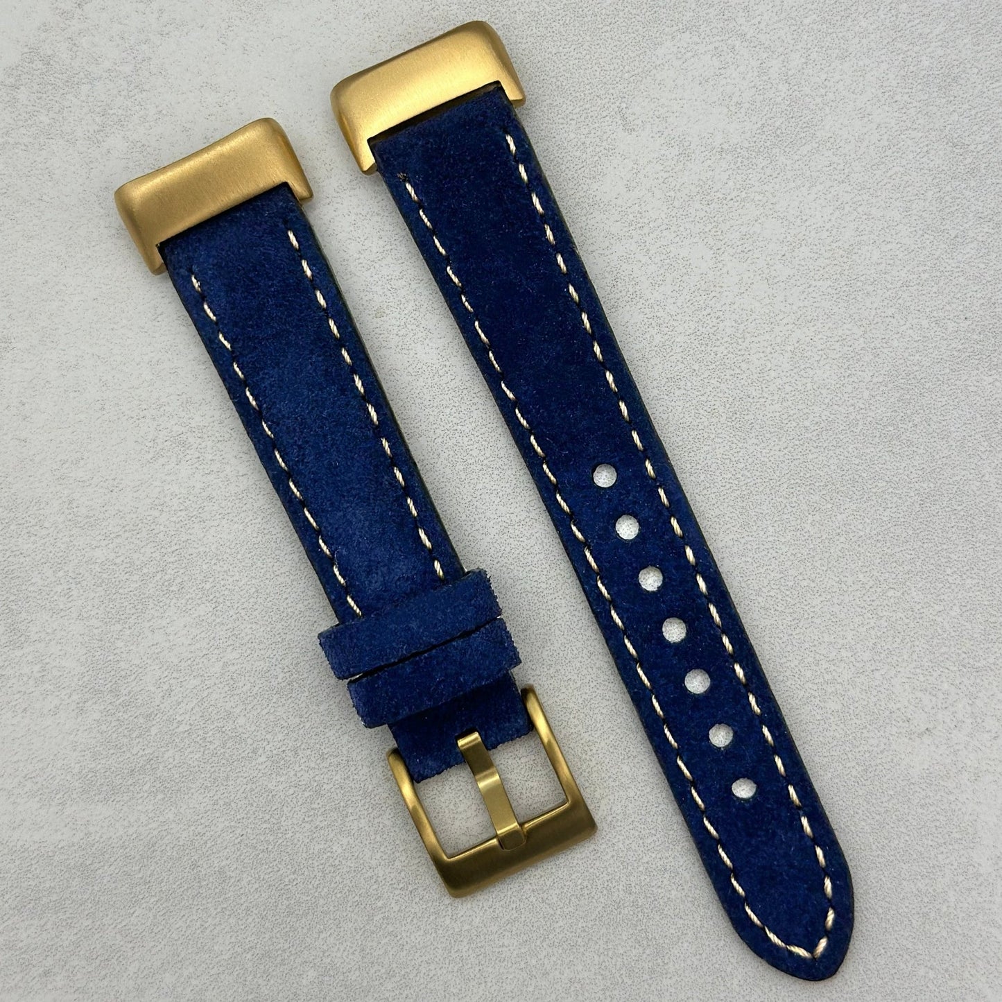 The Paris: Navy Blue Padded Suede Fitbit Charge Watch Strap