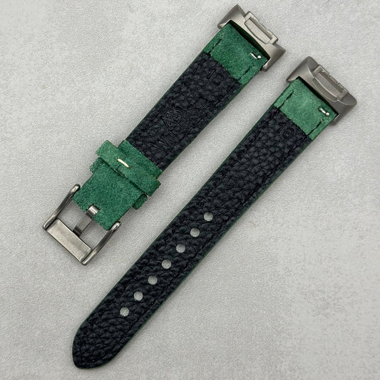 The Paris: Hunter Green Padded Suede Fitbit Charge Watch Strap