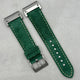 The Paris: Hunter Green Padded Suede Garmin QuickFit Watch Strap