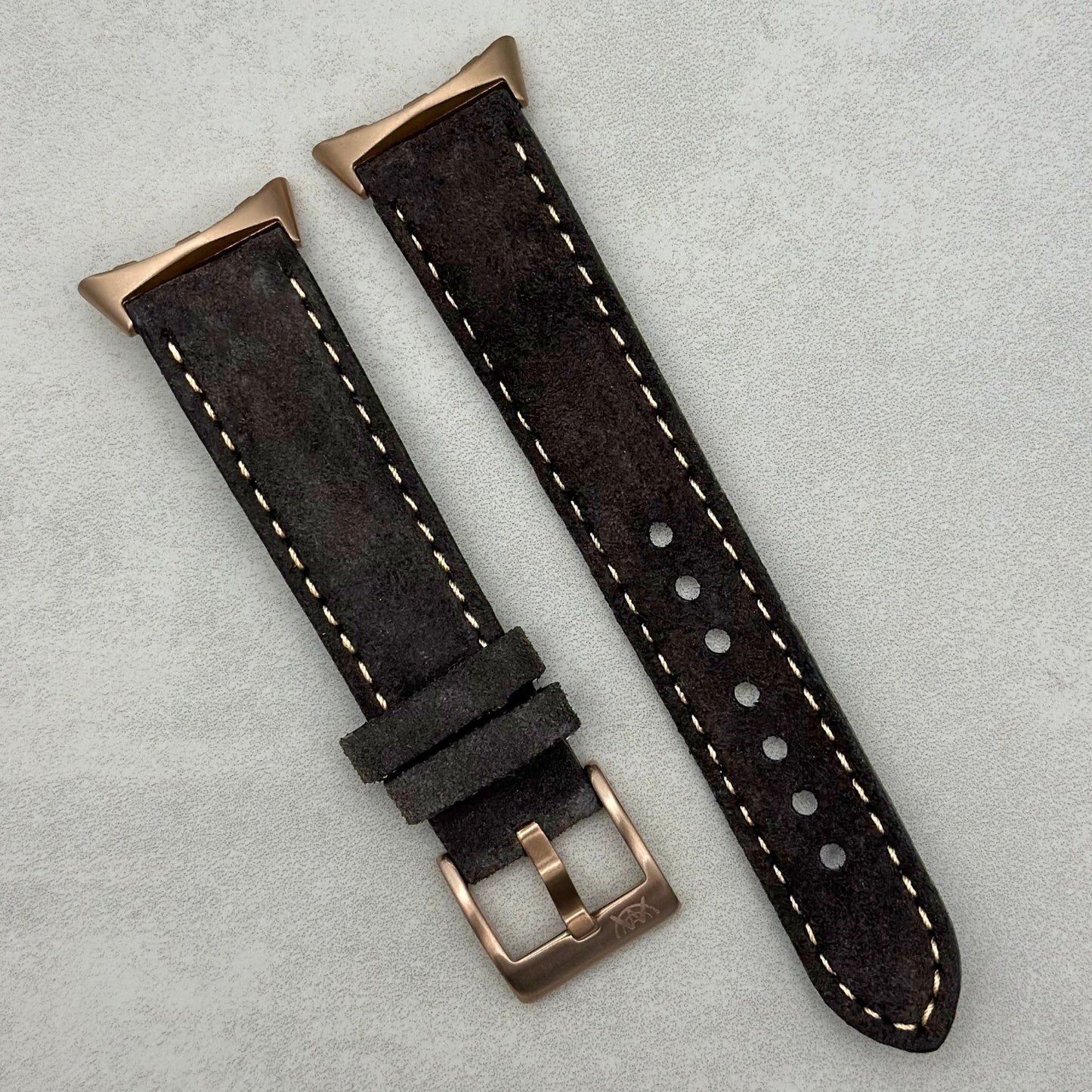 Paris grey suede Google Pixel Watch strap. Padded suede strap. Google Pixel Watch 2, 3, 4. Watch And Strap