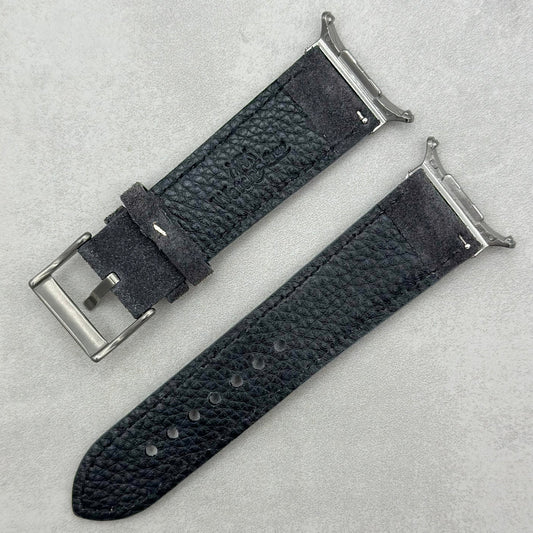 The Paris: Gunmetal Grey Padded Suede Samsung Galaxy Watch Ultra Strap