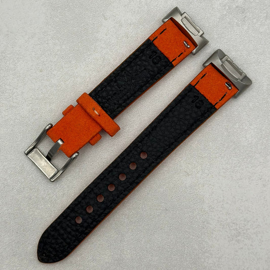 The Paris: Orange Padded Suede Fitbit Charge Watch Strap