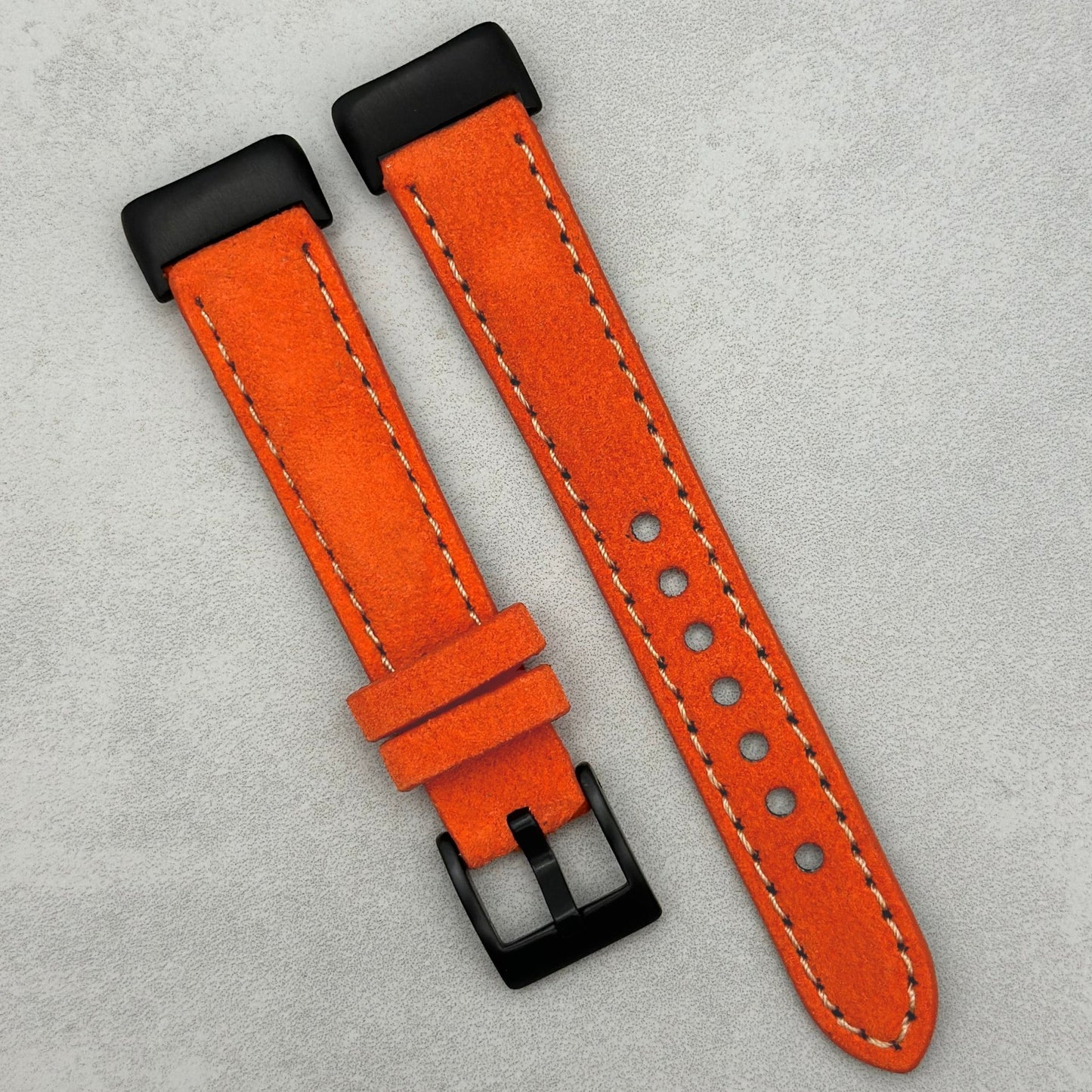 The Paris: Orange Padded Suede Fitbit Charge Watch Strap