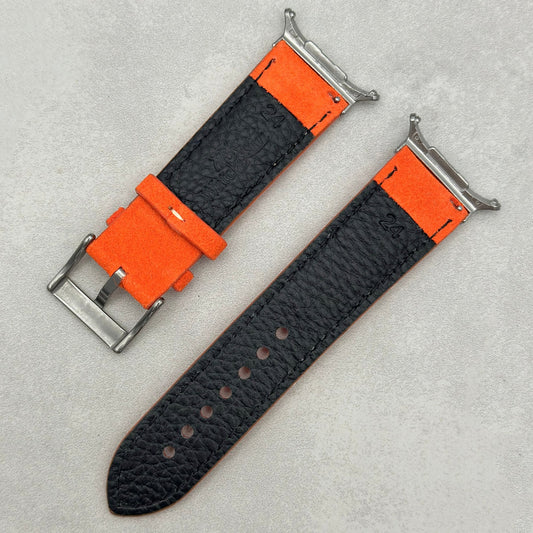 The Paris: Orange Padded Suede Samsung Galaxy Watch Ultra Strap
