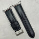 The Prague: Jet Black Vegetable Tanned Full Grain Leather Samsung Galaxy Watch Ultra Strap