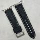 The Rome: Onyx Black Italian Full Grain Leather Samsung Galaxy Watch Ultra Strap