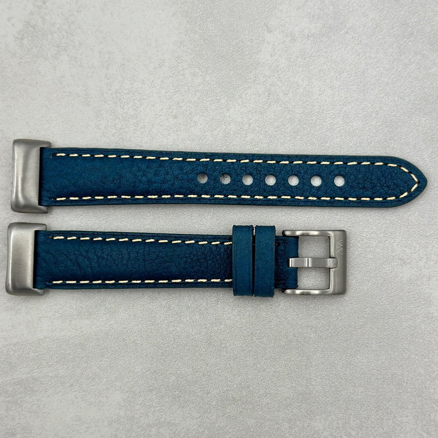 The Rome: Prussian Blue Italian Full Grain Leather Fitbit Charge Watch Strap