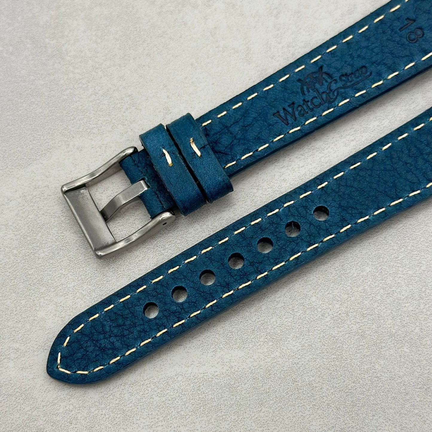 The Rome: Prussian Blue Italian Full Grain Leather Fitbit Charge Watch Strap